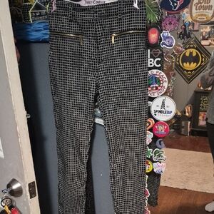 MICHAEL Michael Kors Black and White Grid Skinny Pants